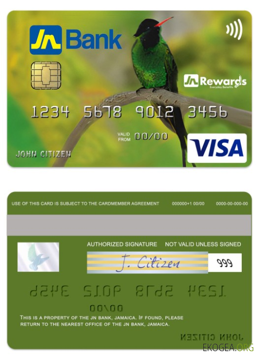 Carte de crédit classique Visa JN Bank de la Jamaïque